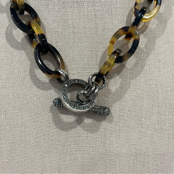 VINTAGE Judith Jack Tortoises Chain Silver Marcasite Necklace - Picture 3 of 5